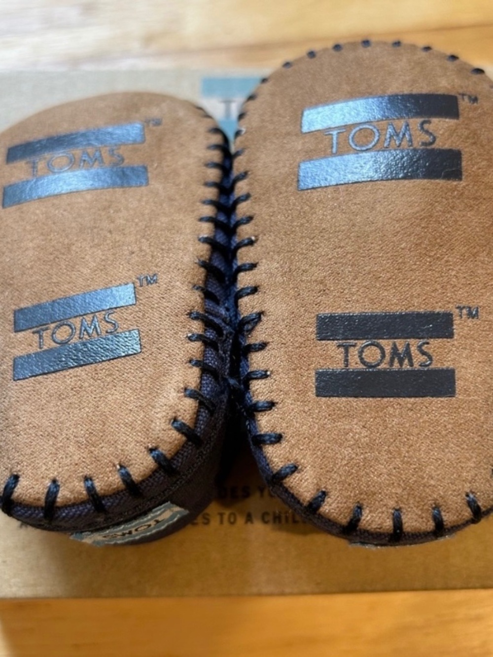 Navy Toms infant size 1 shoes.
